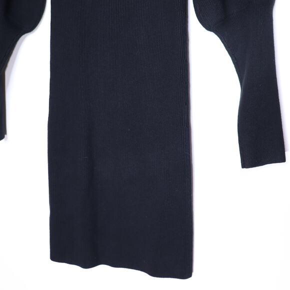 FRENCH CONNECTION NEW Joss Knit Mini Dress Black Bishop Sleeve Women's XS - Picture 6 of 10